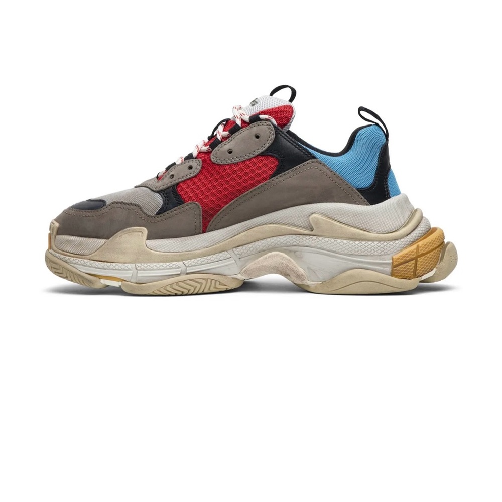Balenciaga Triple S Sneaker 'Blue Red' 2018 Mens Fashion Shoes Size 12 NEW - Picture 3 of 14